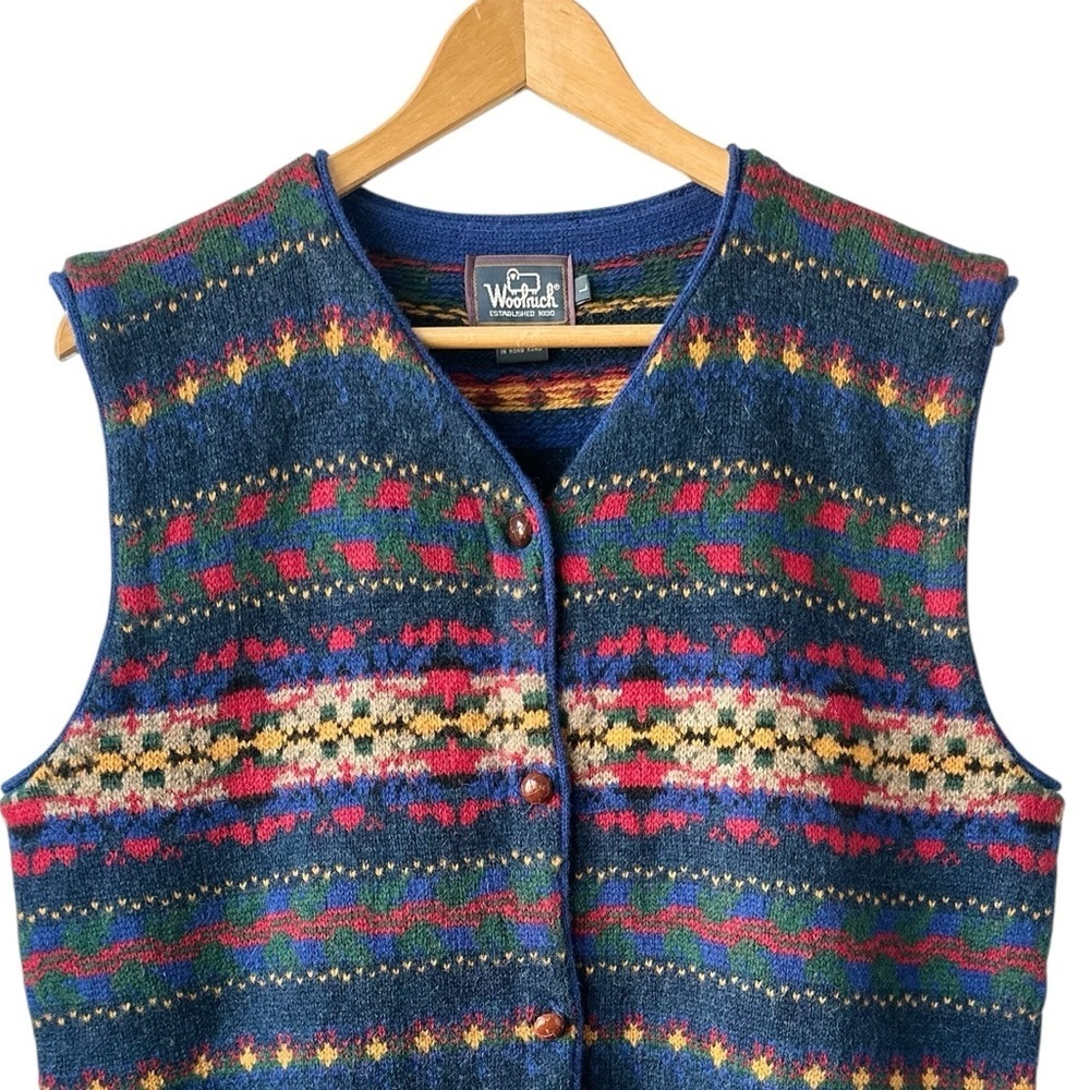 Woolrich Vintage Sweater Vest L - Picture 2 of 12